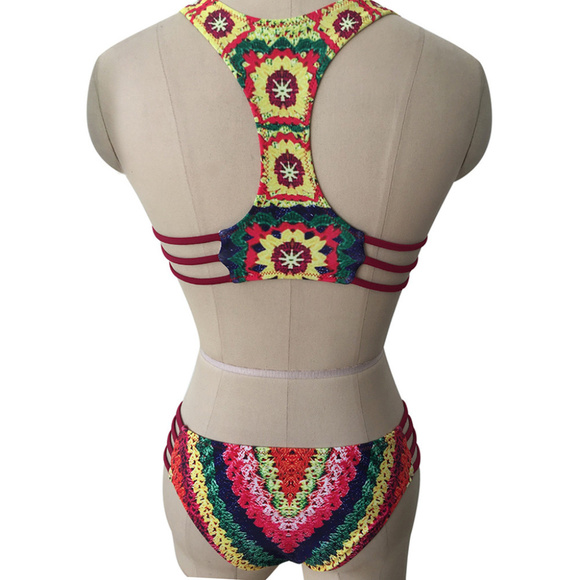 Multicolor❤ Racerback Crochet* Monokini Swimsuits - Picture 4 of 6